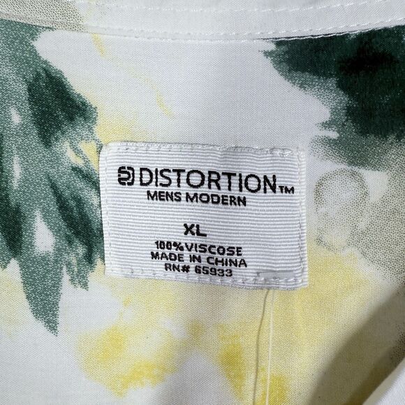 Hawaiian Shirt Mens XL White Aloha Button Short Sleeve Modern Print - Picture 2 of 13